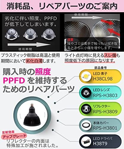 特価セール】HaruDesign 植物育成LEDライト HASU38 spec9 6K 白色系