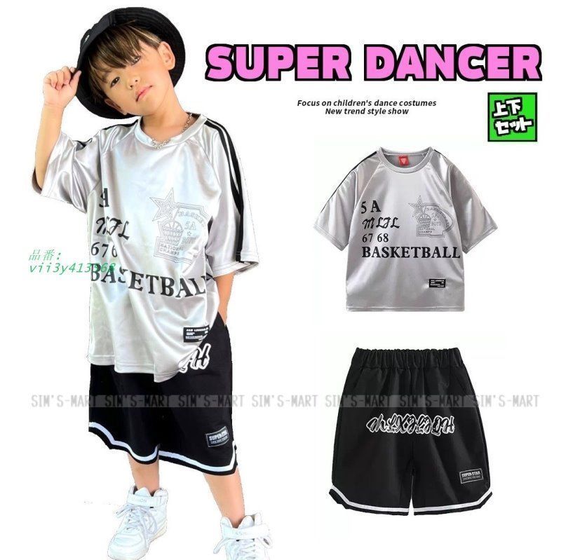 シャツ シルバー 派手 パンツ - キラキラ衣装 黒 銀 子供ダンス服 韓国 セットアップ キッズダンス衣装 衣装 ヒップホップ