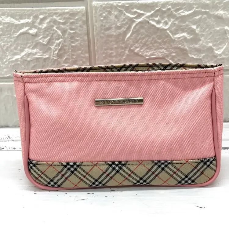 美品　BURBERRY バーバリー　ノバチェック アクセサリーポーチ ピンク 美品 BURBERRY バーバリー ノバチェック アクセサリーポーチ ピンク