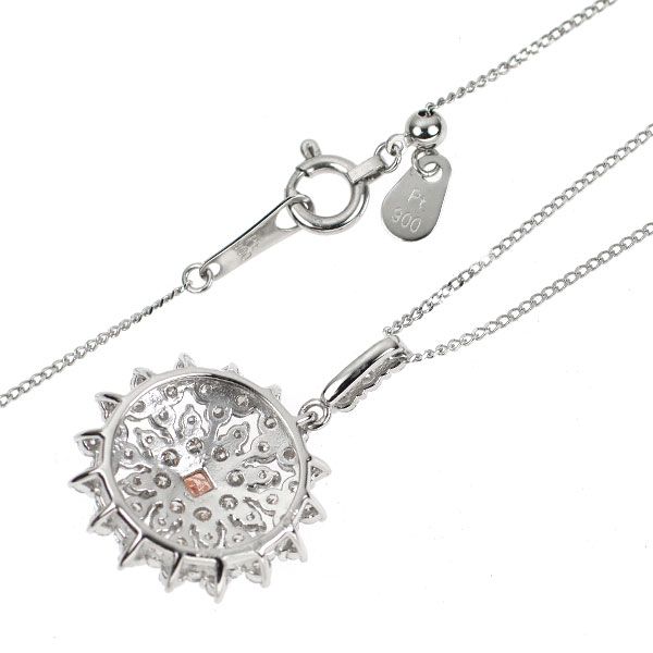 希少 Pt950/ Pt900 天然ピンク ダイヤモンド ペンダントネックレス