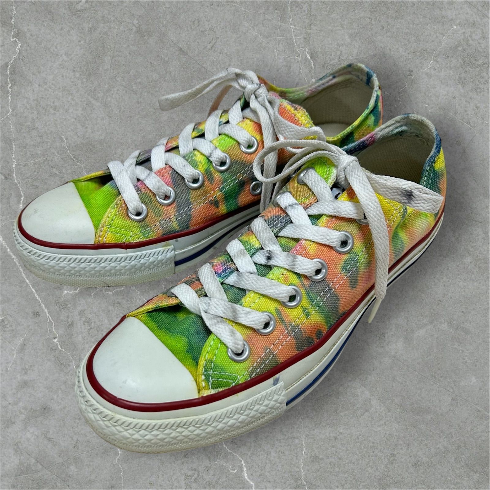 converse ALL STAR コンバース ローカットスニーカー タイダイ染め 後 