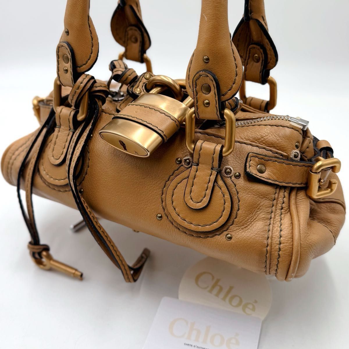 Chloe クロエ パディントン 南京錠 鍵 ハンド トート ショルダー ワン 