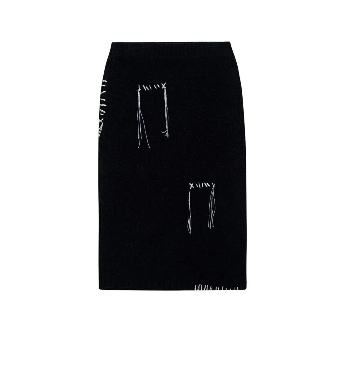 サラダバスケット Metal Patchwork Midi Skirt ー bla