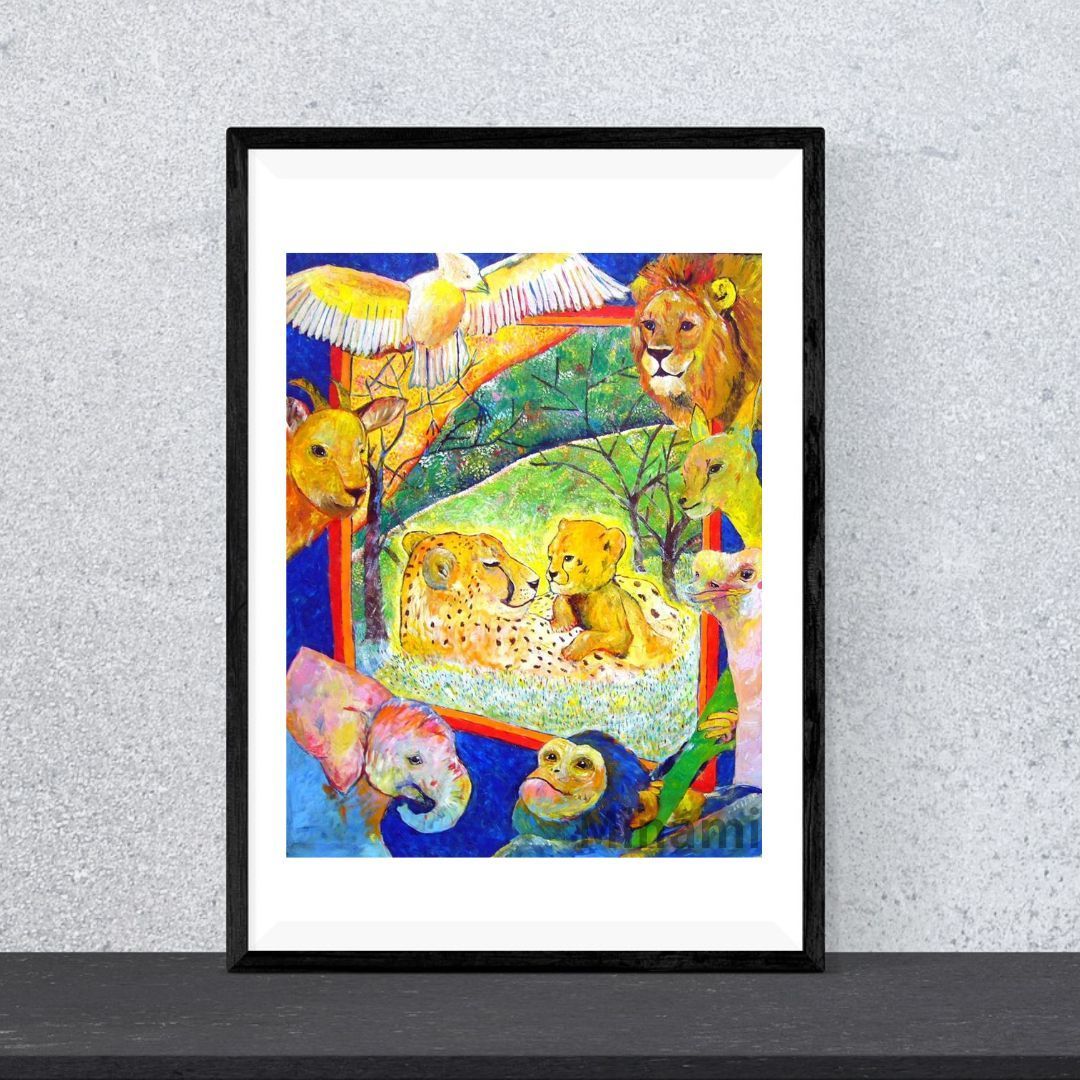 父と子】 アクリル絵画 原画販売 家族の絵(^^) 2022