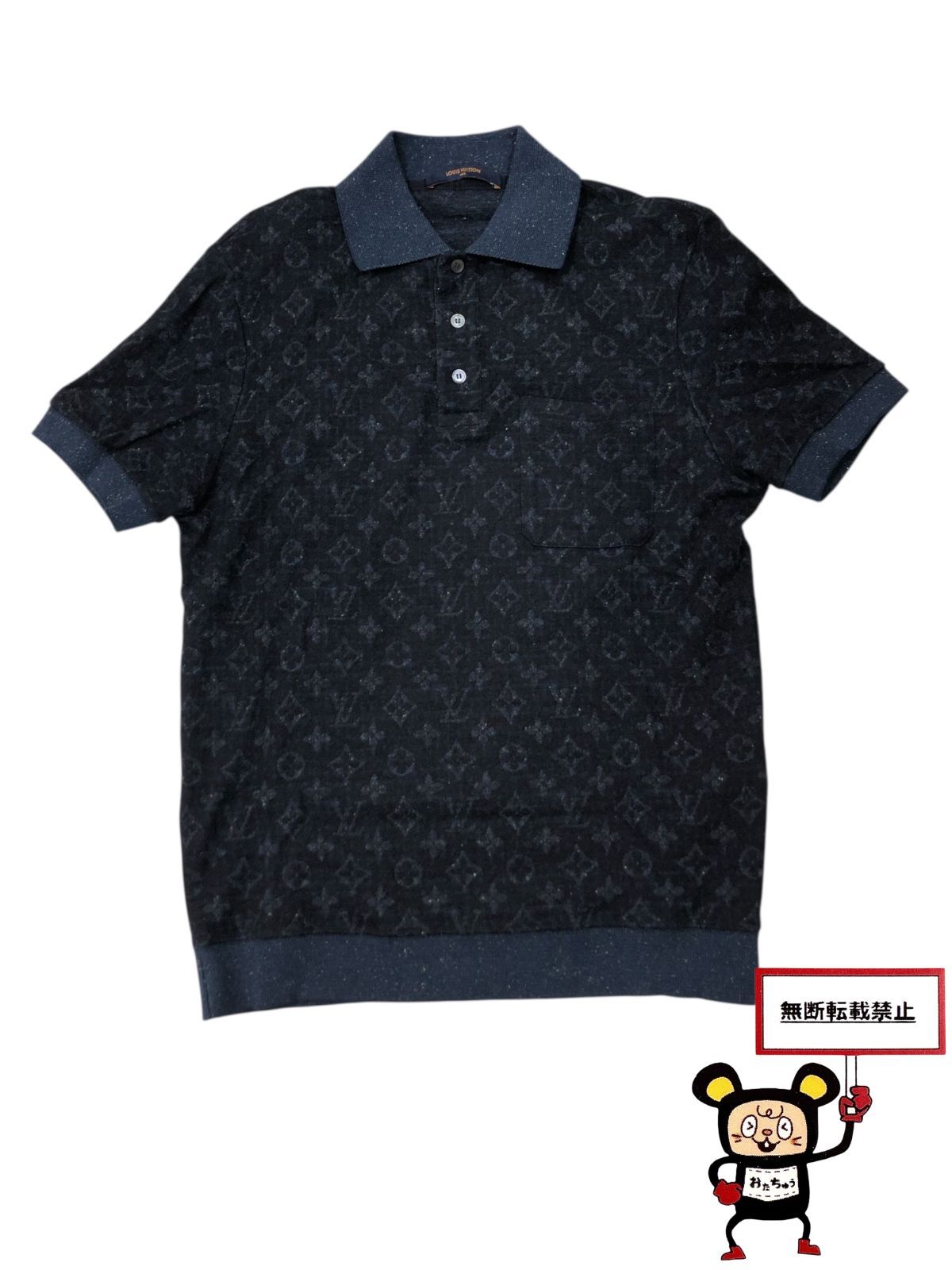 84.LOUIS VUITTON モノグラム 半袖 ポロシャツ ツイード 店舗併売品