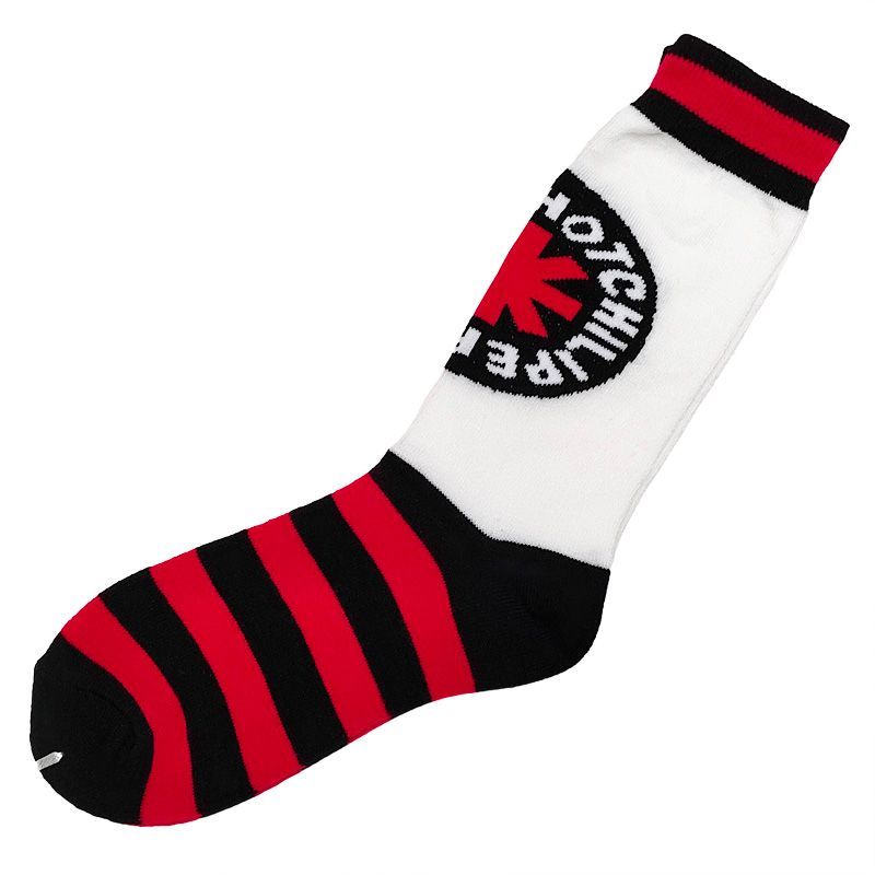 レッドホットチリペッパーズ ソックス 靴下 ホワイト×ブラック×レッド RED HOT CHILI PEPPERS SOX メンズ レディース  ユニセックス くつ下 バンド レッチリ【新品】 - メルカリ