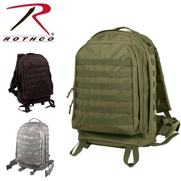 roth-018 ROTHCO ロスコ ナイロン黒オリーブ即納MOLLE II 3-DAY バックパックリュックASSAULT PACK 600D  POLYESTER BAG 新品未使用 - メルカリ