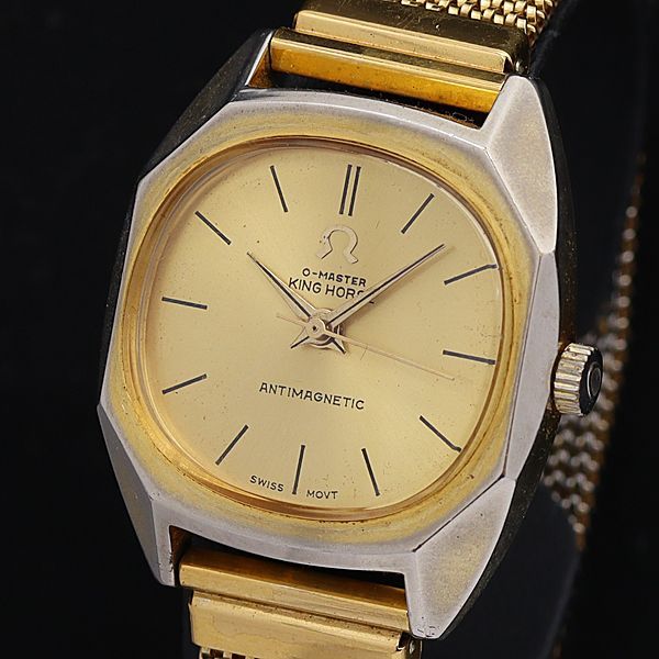 キングホース ウマスター 手巻き時計 ゴールド オーマスター 手巻き キングホース ゴールド文字盤 メンズ腕時計 KYM