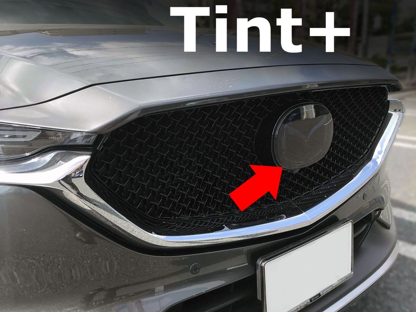 Tint+カット済み CX-5 エンブレム スモークフィルム(スモーク20 