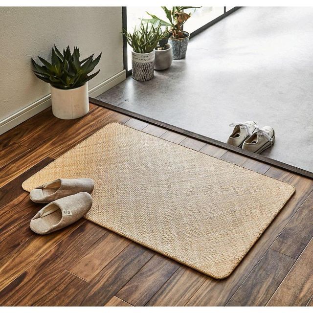 イケヒコ 籐製網代ラグマット 宝麗 約70×120cm 5209710 天然ラタン 籐あじろ 玄関マット
