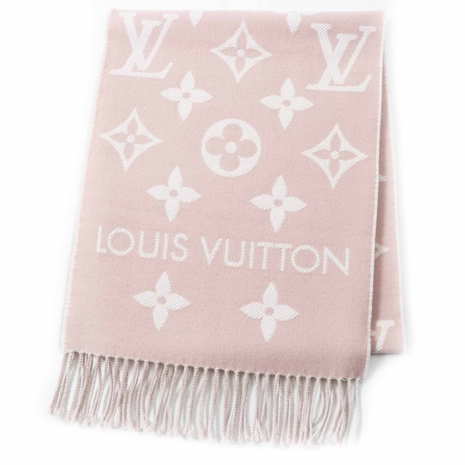 ◎LOUIS VUITTON ルイヴィトン 2025年製 M77854 エシャルプ LV エセンシャル ウール フリンジ付き マフラー ベージュローズ イタリア製 レディース