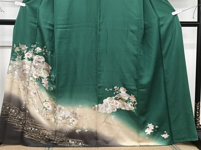 平和屋着物○訪問着 貝桶花文 暈し染め 金彩 正絹 逸品