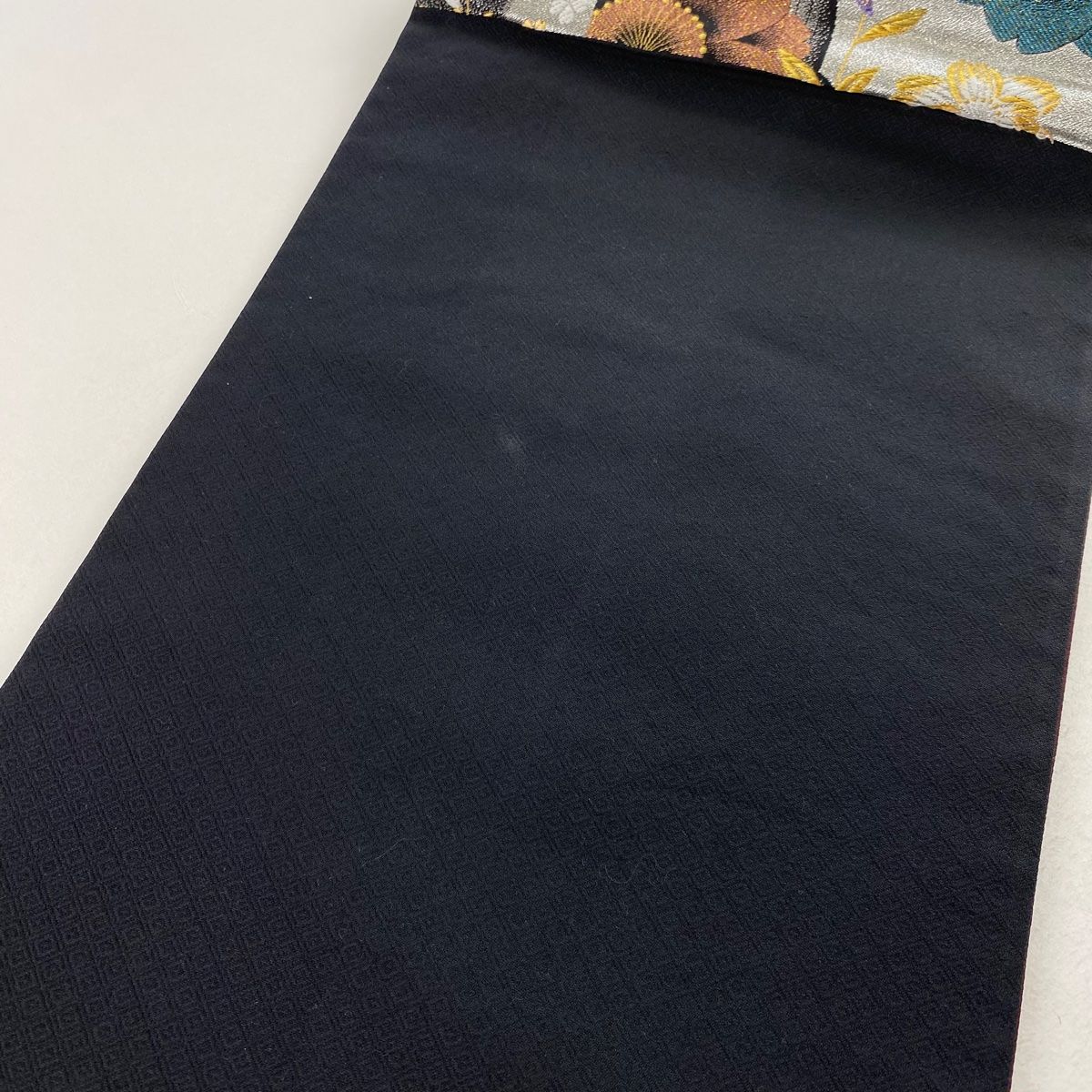 袋帯 美品 秀品 雪輪 桜 刺繍 金糸 銀色 六通 正絹 【中古
