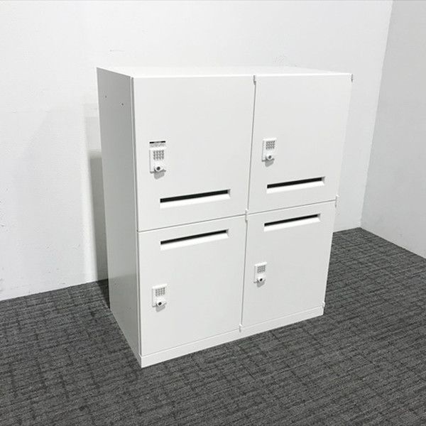 オカムラ 4人用パーソナルロッカー 鍵作成不可 モバイル収納 プッシュ式
