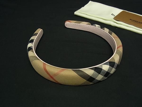 BURBERRY バーバリー ノバチェック キャンバス カチューシャ ヘアバンド ヘア ブラウン系 FS4705