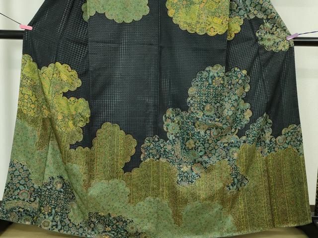 平和屋本店□極上 中国三大刺繍 スワトウ刺繍 汕頭刺繍 本場縞大島紬