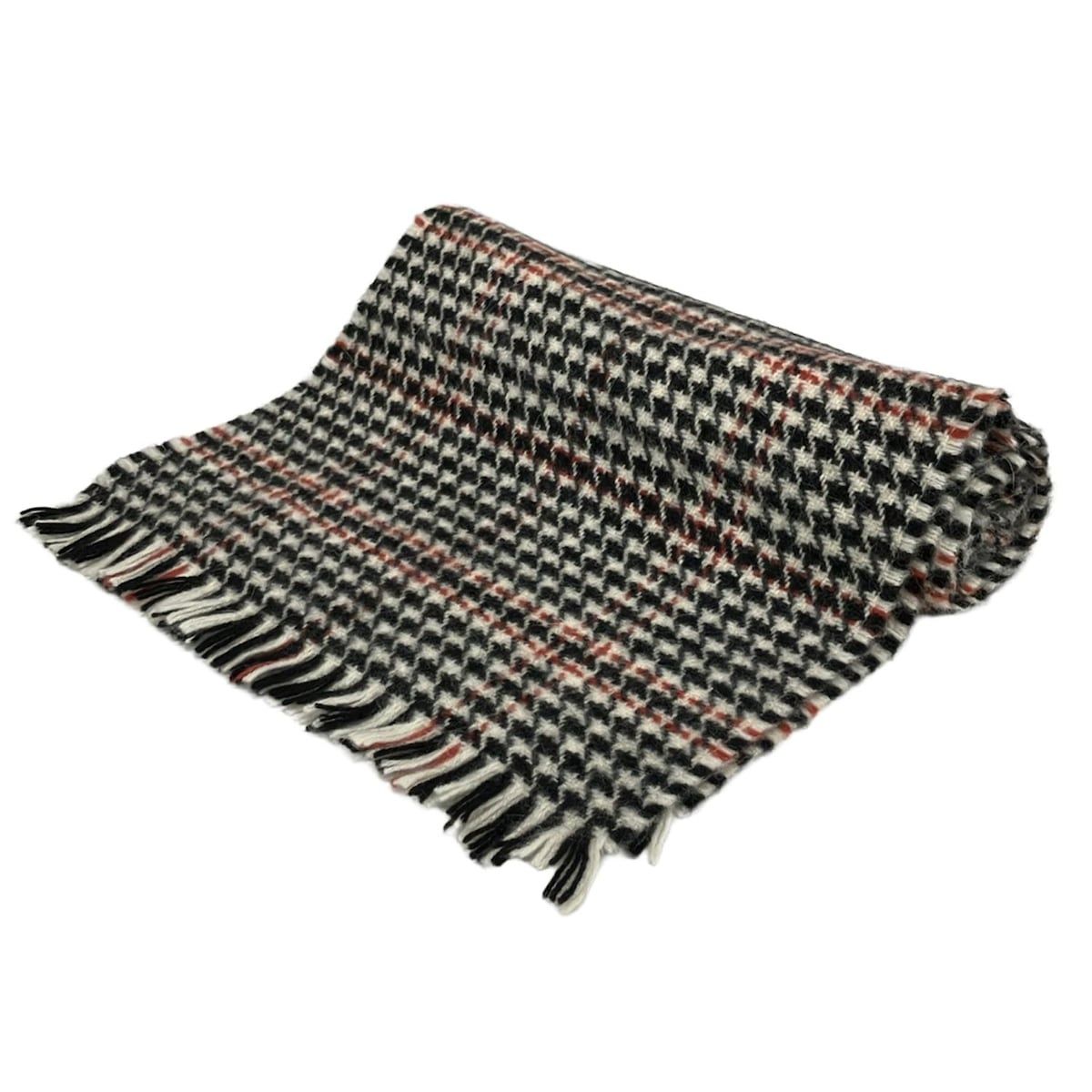 DRAKE S ドレイクス マフラー - アイボリー×黒×ブラウン ウール アンゴラ