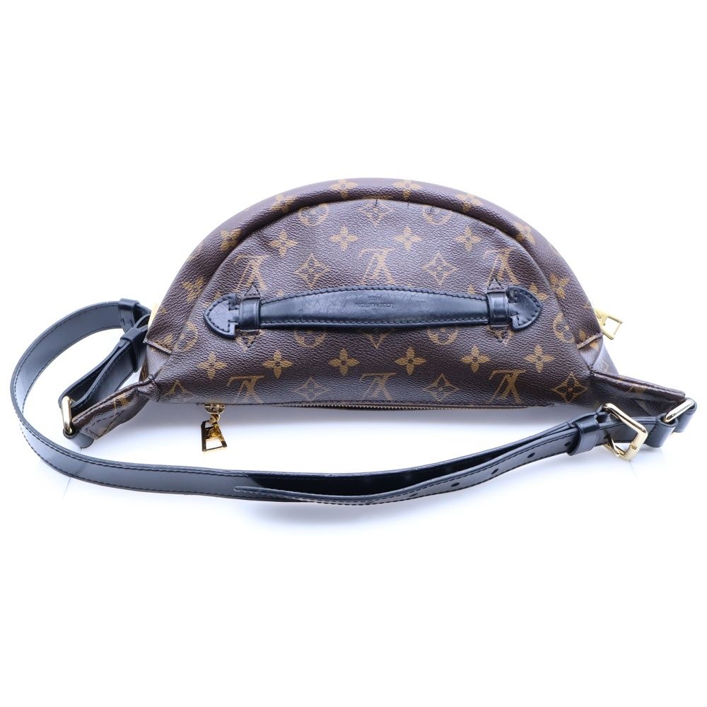 LOUIS VUITTON ルイヴィトン マイLV ワールドツアー バムバッグ モノグラム PARIS LVロゴプリント PVC レザー ショルダー ボディバッグ ゴールド金具 ブラウン|ブラック P01127