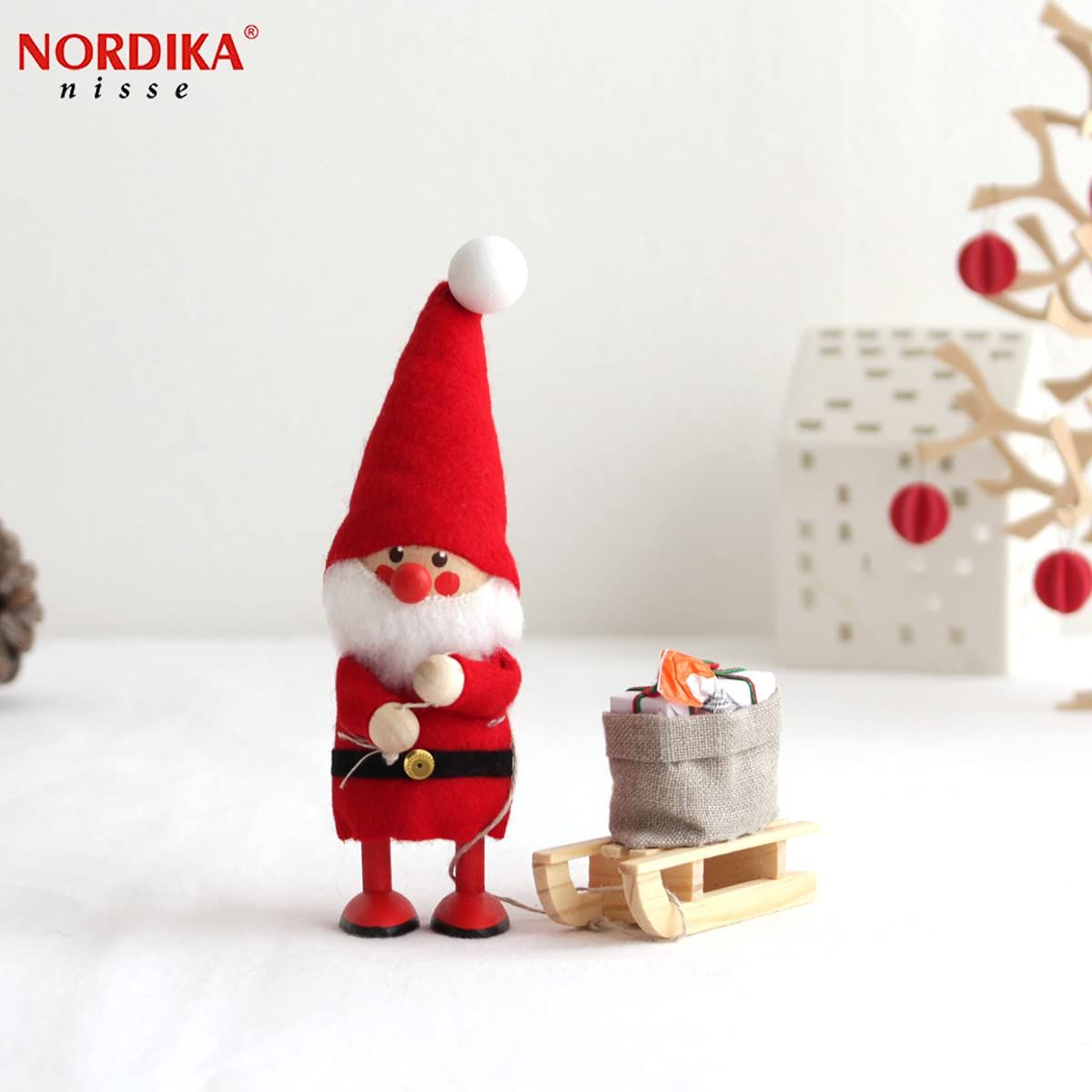 NORDIKA nisse ノルディカ ニッセ クリスマス 木製人形 (そりをひいた