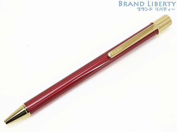 カルティエ Cartier マストドゥカルティエ ツイスト式 ボールペン ボルドー ゴールド