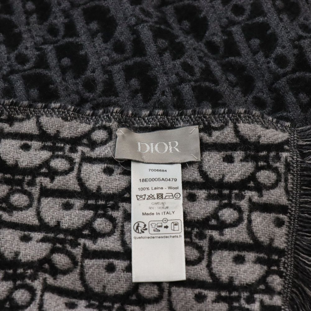 DIOR (ディオール) トロッター ウールマフラー ブラック