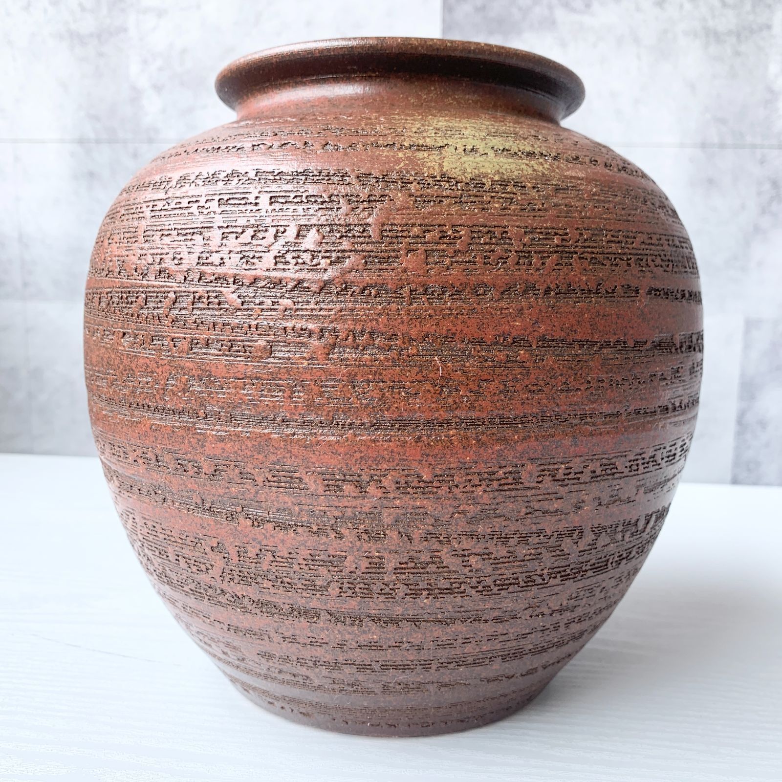信楽焼 壺 茶色 レトロ アンティーク 置き物 工芸品 美術品 陶芸 