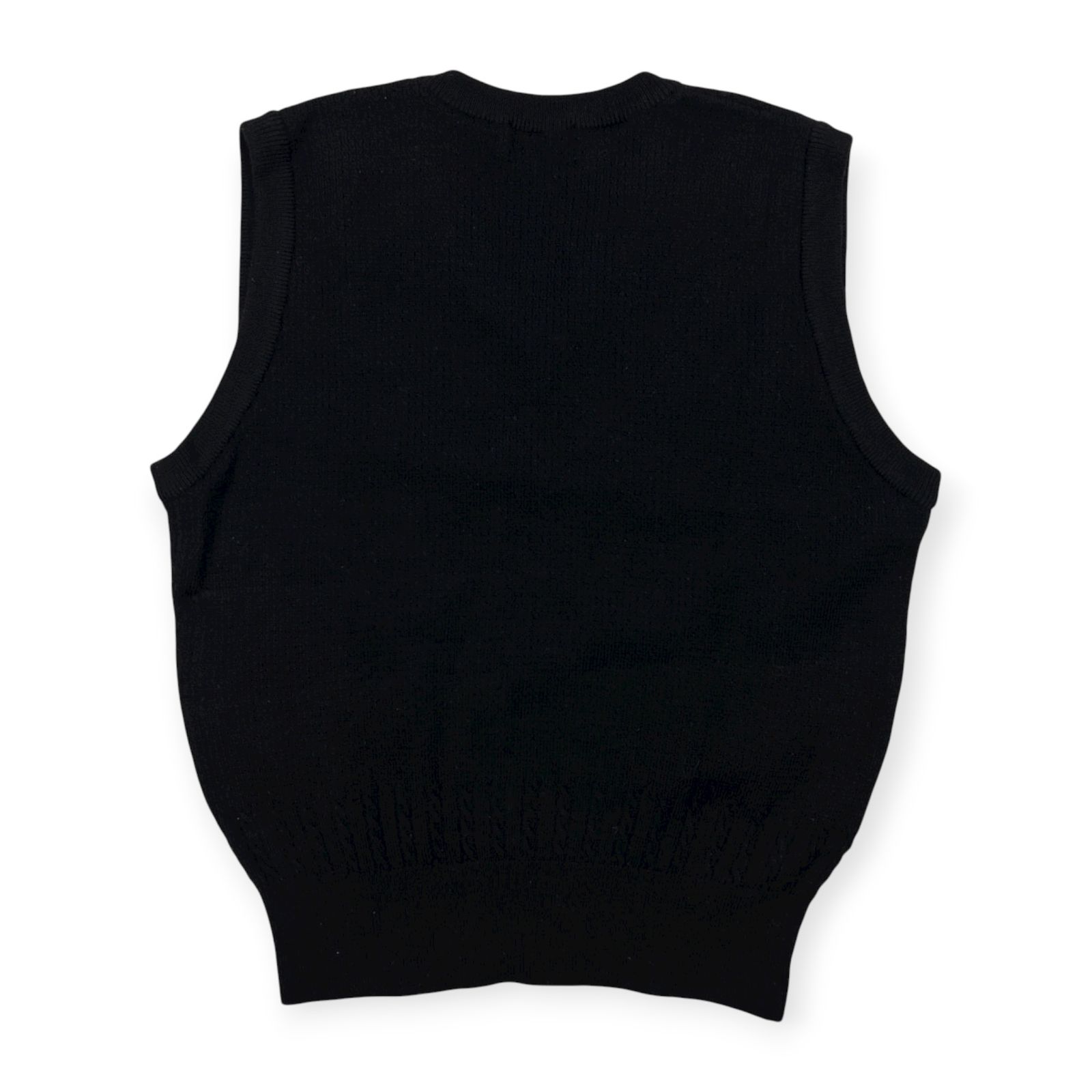 Black & White Vネック ベスト 新品未使用 Black & White ブラックアンドホワイト ケーブル編み Vネック ウール