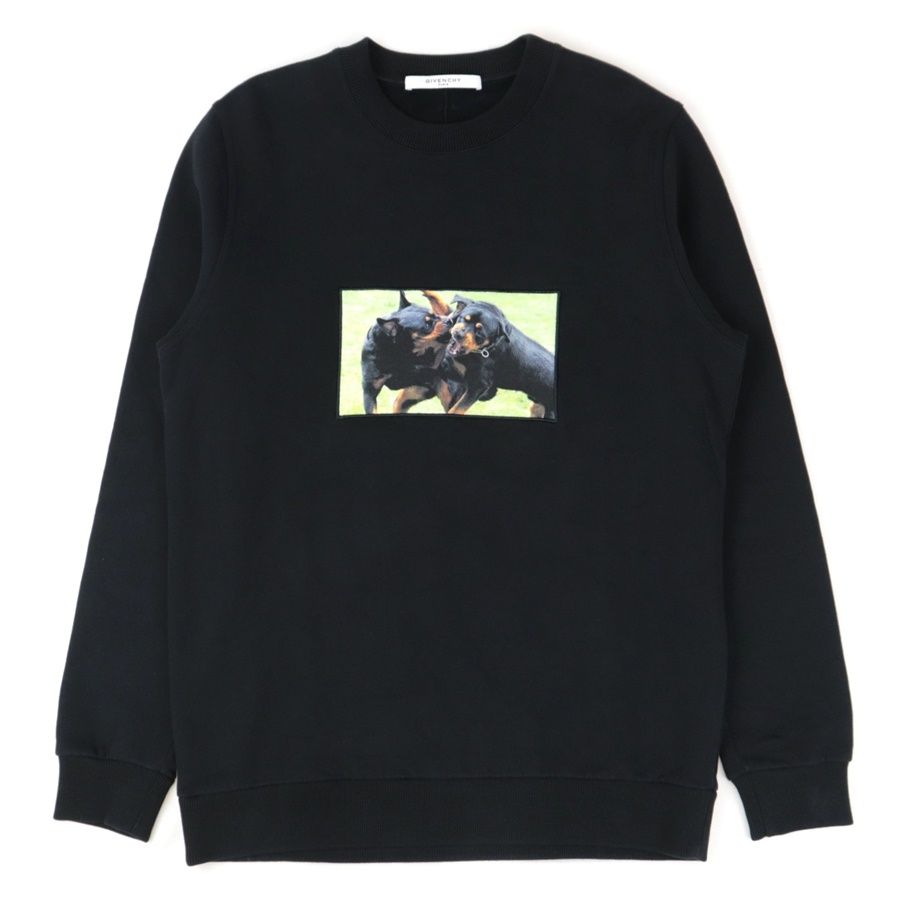 美品 ジバンシィ 17SS ロットワイラー プリント スウェット メンズ 黒 S トレーナー 裏起毛 FIGHTING ROTTWEILER  GIVENCHY