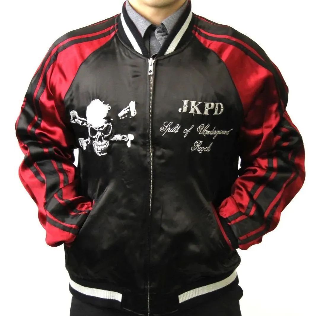 ジャンキーズパラダイス スカジャン スカル リバーシブル JUNKY'S PARADISE ギャンブルスカル柄 刺繍 リバーシブルスカジャン