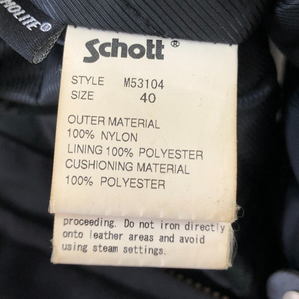 □□Schott ショット メンズジャケット レーシングジャケット サイズ40 M53104 ブラック