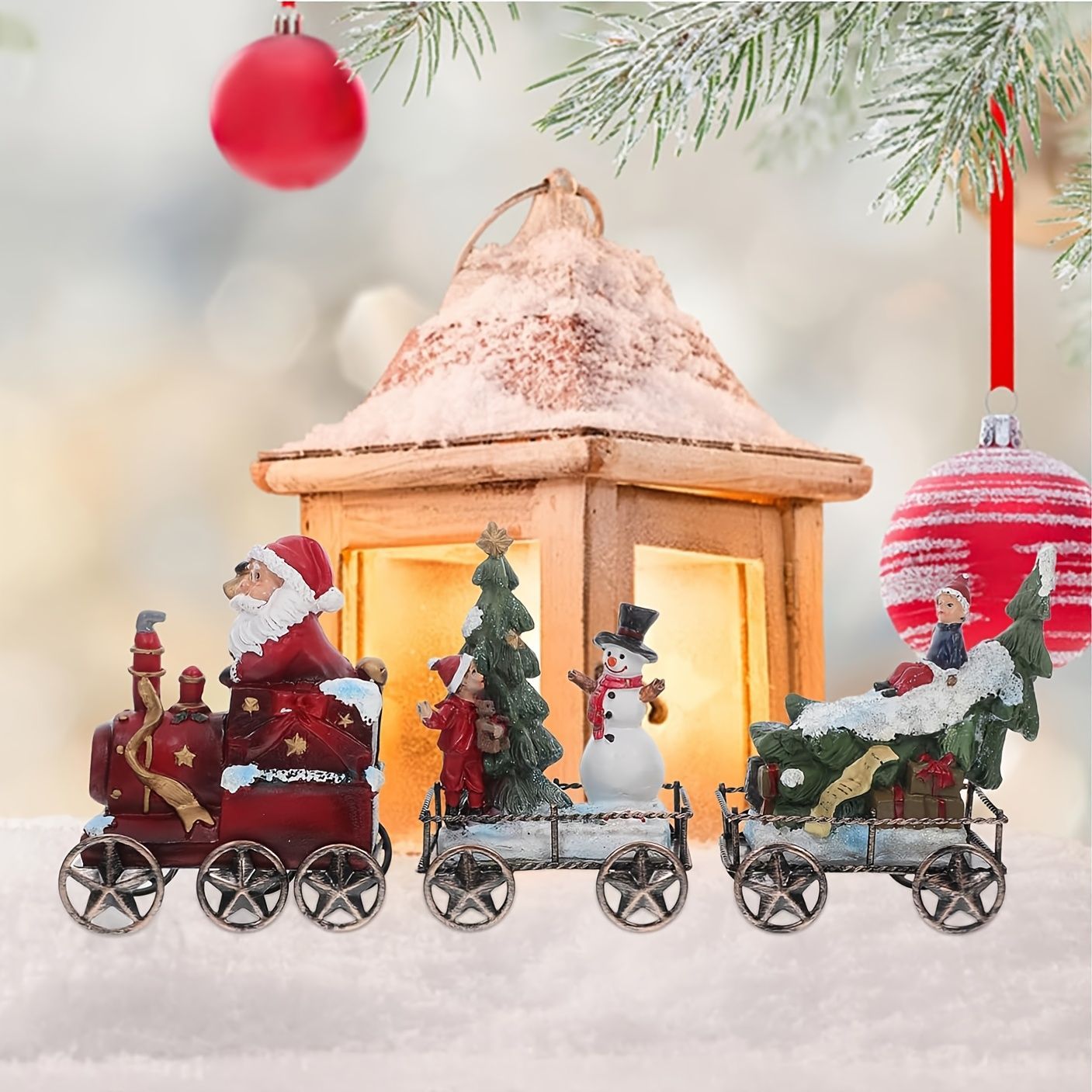 クリスマスオブジェ 置物 列車に乗っているサンタクロース サンタさん