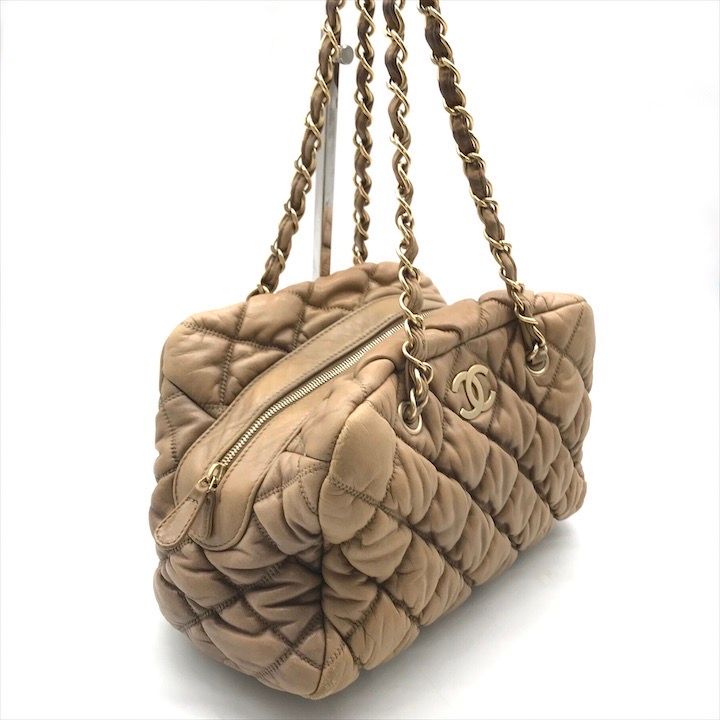 良品 CHANEL シャネル ココマーク ラムスキン バブルキルト レディース