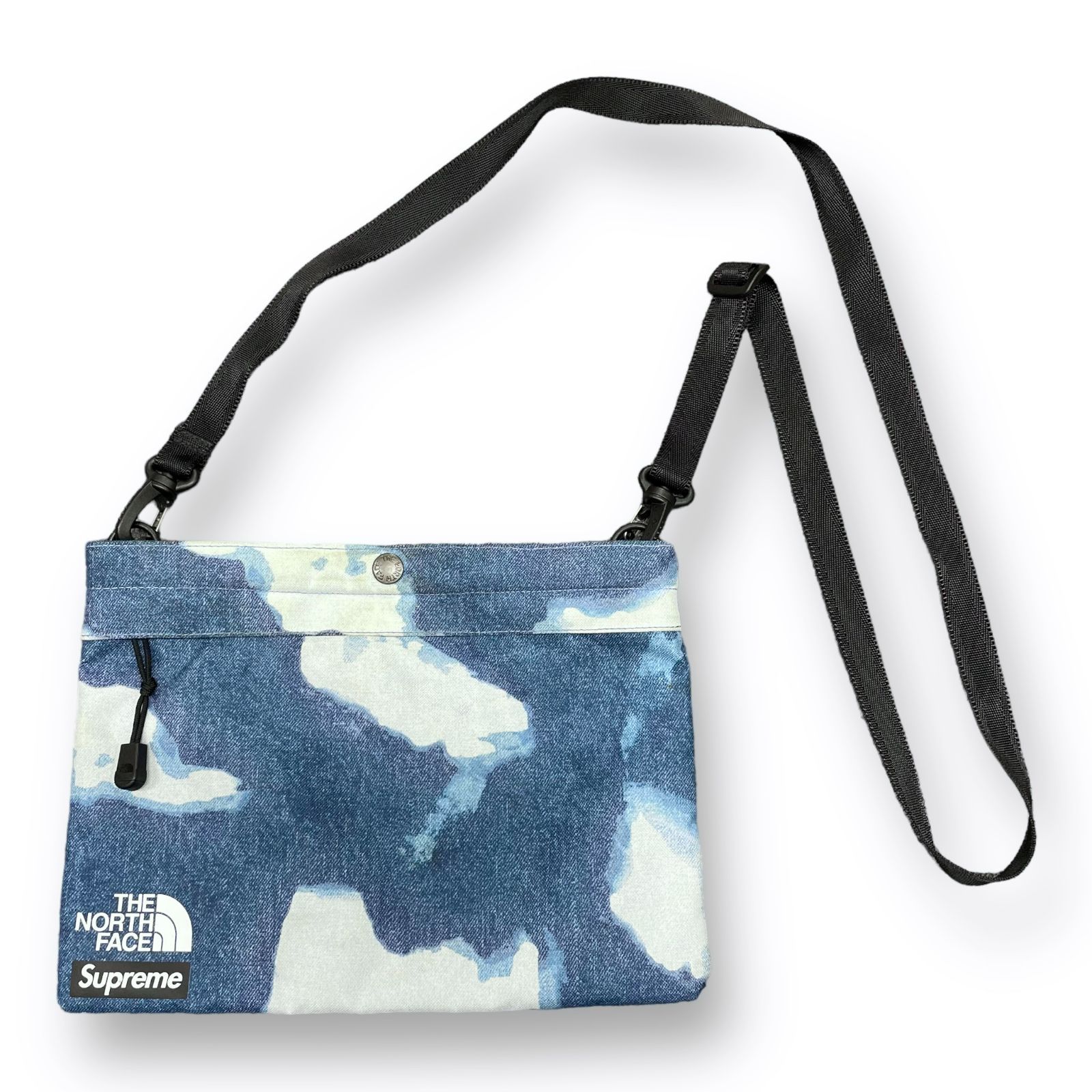 国内正規 SUPREME The North Face 21AW Blesched Denim Print Shoulder Bag コラボ ブリーチ  デニムプリント ショルダーバッグ サコッシュ シュプリーム ノースフェイス NM72154I インディゴ