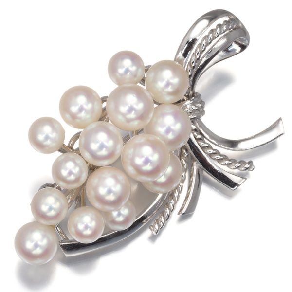 茅◎ミキモト　パールブローチ MIKIMOTO ミキモト ブローチ パール 真珠 シルバー SV 10粒