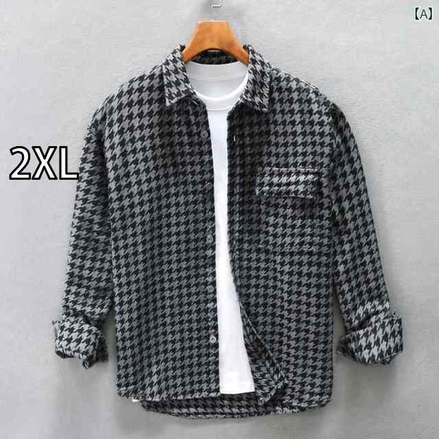 2XL メンズ ファッション 服 男性用 オシャレ シンプル 大人 かっこいい 大きいサイズ ストリート 紳士服 グリーン チェック柄 シャツ ジャケット ゆったり デニム 長袖 シャツ