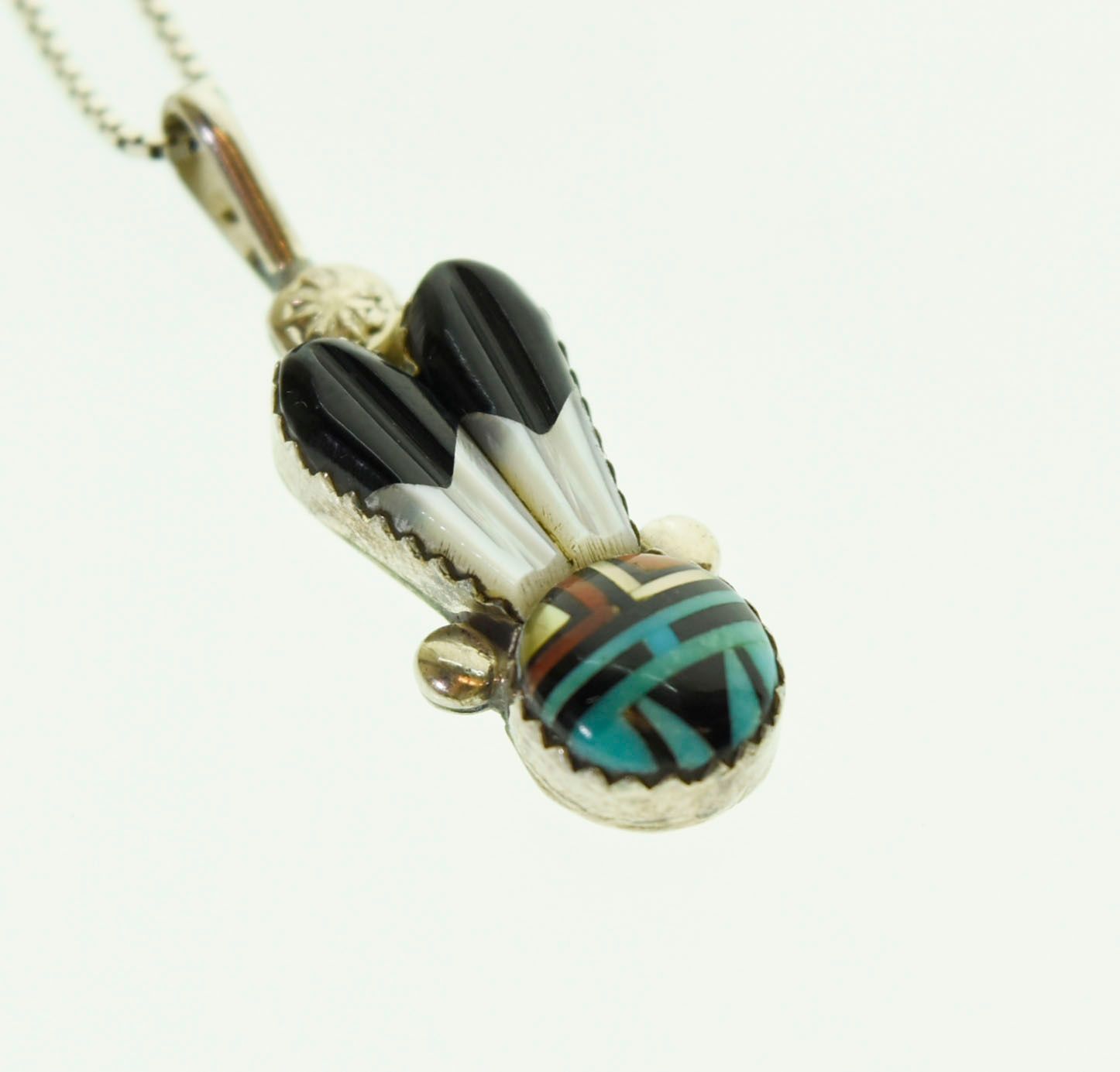 Zuni Vintage Andrew Dewa Signed Sterling Silver Hopi Sunface