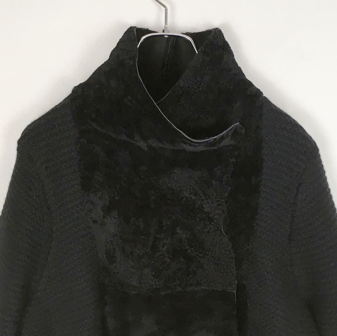 【新品タグ付き】 ヨシエイナバ カシミヤ混ウール ニットロングコート 黒 新品タグ付き】 ヨシエイナバ カシミヤ混ウール ニットロング