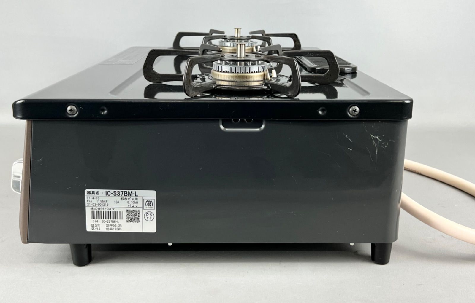 美品 Paloma パロマ ガスコンロ ガステーブル IC-S37BM-L 都市ガス 