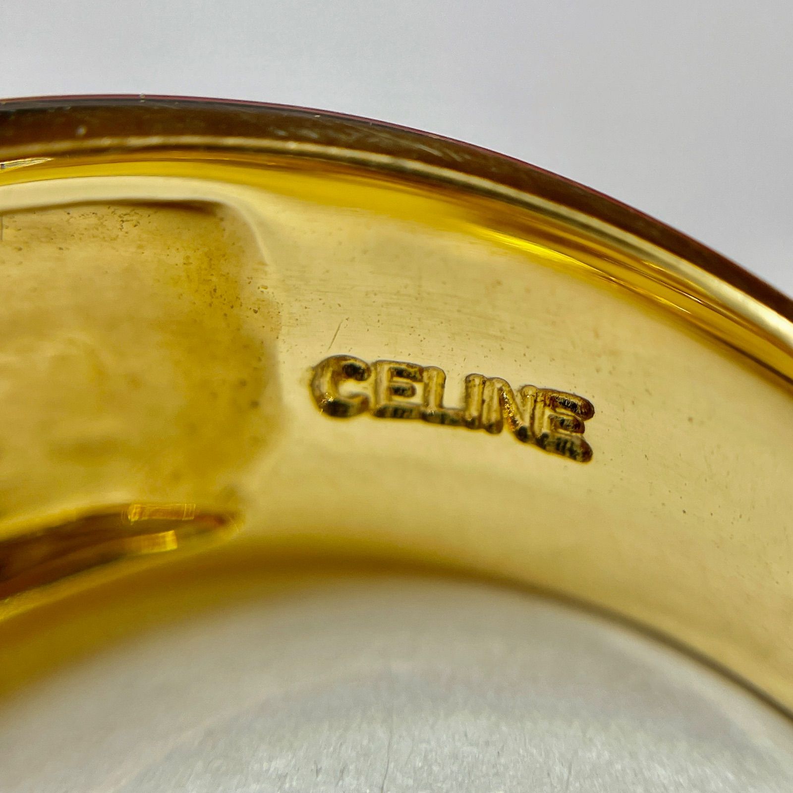 CELINE K18YG 6.1g ダイヤモンド0.08ルビー0.13リング - メルカリ