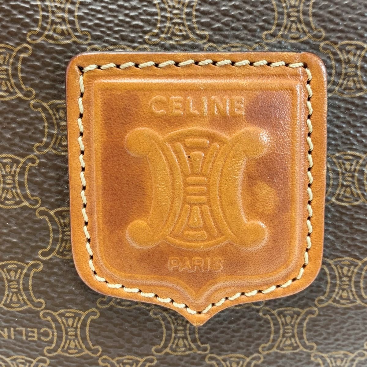 CELINE セリーヌ マカフダム柄 PVCxレザー ヴィンテージ M12