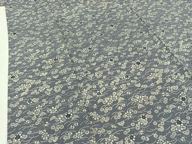平和屋着物▽上質な小紋　単衣　花蝶文　鬼しぼ縮緬　正絹　逸品　AAAZ2343jh 平和屋着物▽上質な小紋 単衣 花蝶文 鬼しぼ縮緬 正絹