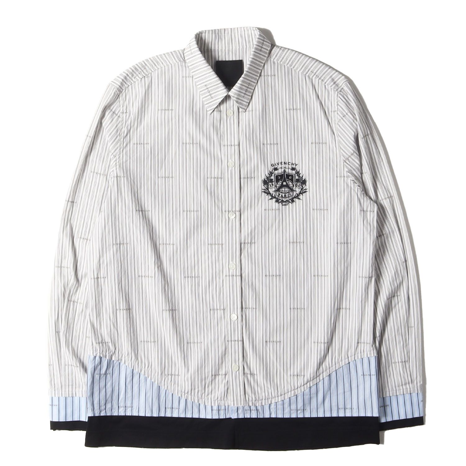お歳暮 のし 美品】GIVENCHY ロゴ レイヤード / サイズ:40 シャツ ジバンシィ トップス