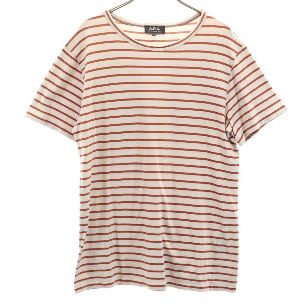 A.P.C. アーペーセー 日本製 ボーダー柄 半袖 Tシャツ S グレージュ 