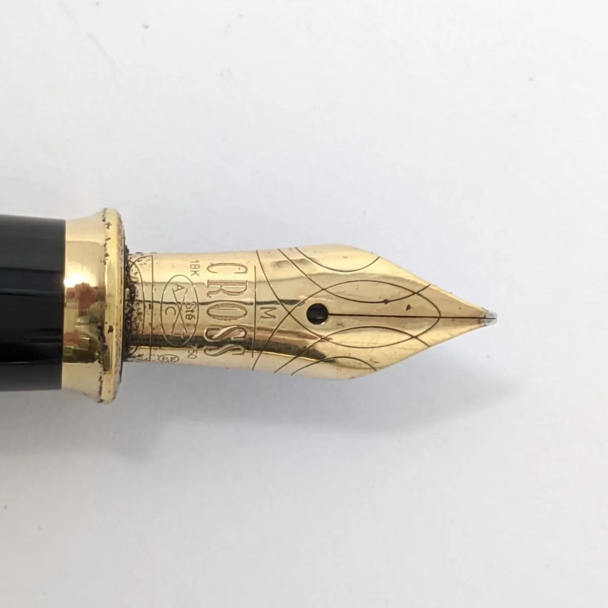 外観良好 CROSS/クロス U.S.A 万年筆 ペン先 18K-750 M ゴールド 
