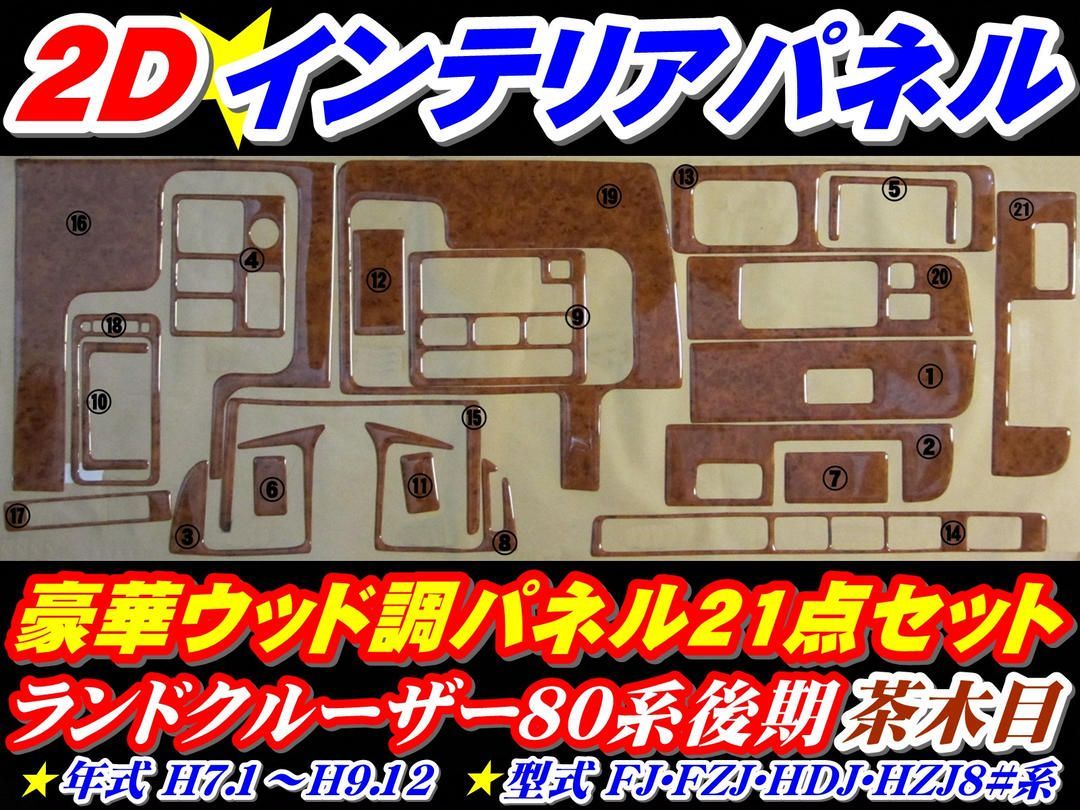 2D ウッド調インテリアパネル ランクル80 後期ランドクルーザー
