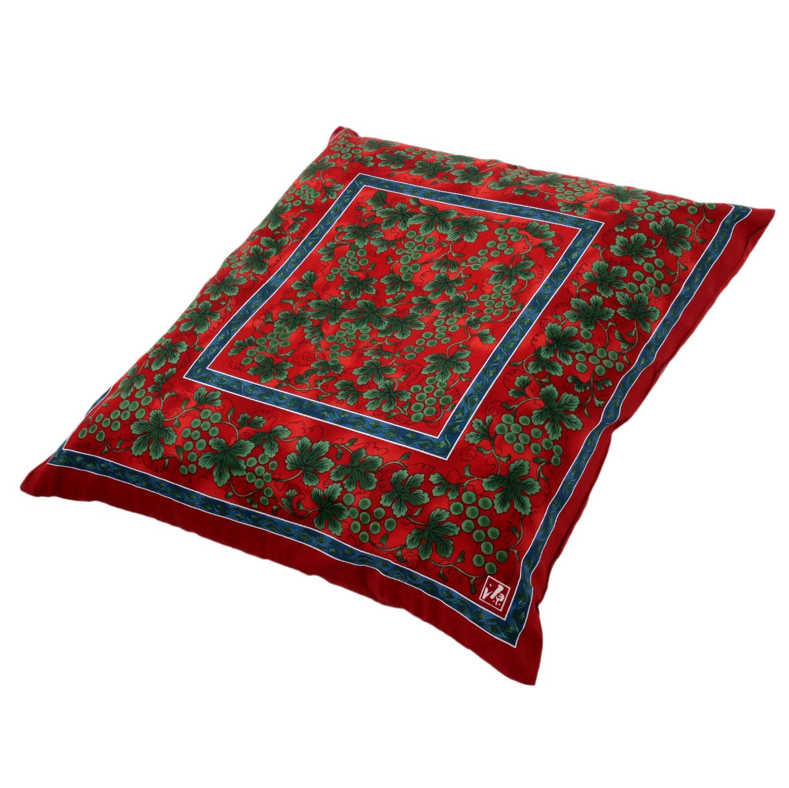 座布団カバー 西川 銘仙判 55X59cm 洗える 緑彩葡萄絵柄 nishikawa レッド PG02083096