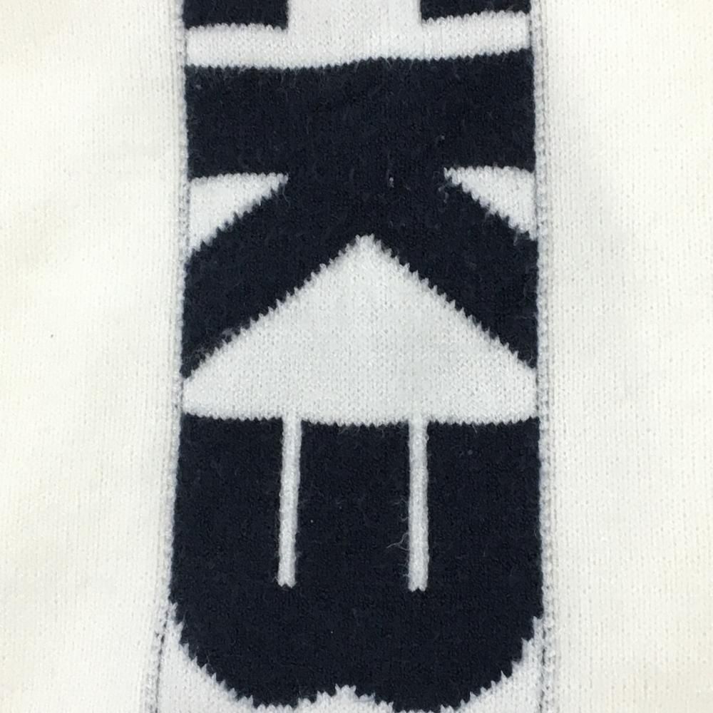 店舗限定 ジャックバニー ハイネックニットワンピース 白×ネイビー ビッグロゴ 裏地付 レディース 1 M ゴルフウェア 2025年モデル Jack Bunny 絶対にお買得!