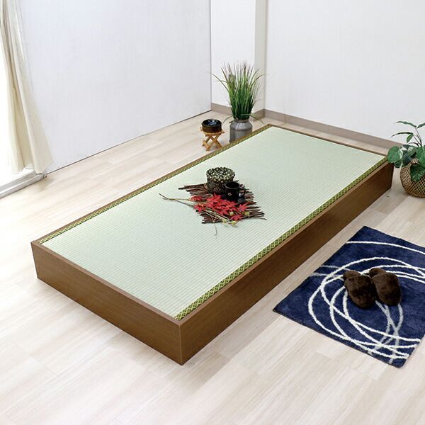 国産本い草畳 日本製 畳 ベッド 木製ベッド たたみベッド 国産 ヘッドレス 収納 セミシングル SS ブラウン ベット Brown 茶 BR セミシングルサイズ bed シンプル 敬老の日 本い草 すのこ 大容量 おしゃれ 機能性 おすすめ タタミベッド コ