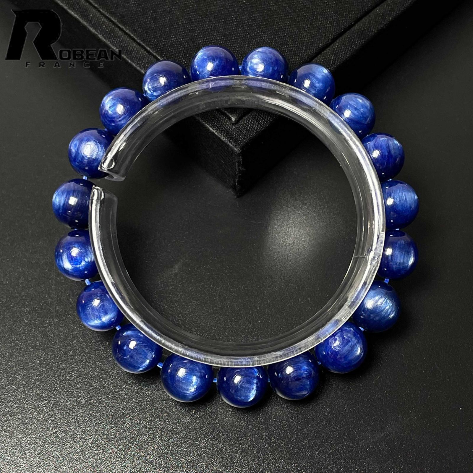 高級 EU製 定価8万円ROBEAN・カイヤナイトパワーストーン ブレスレット アクセサリー 天然石 原石 お守り 高級 プレゼント ギフト10.3-10.8mm M0116023