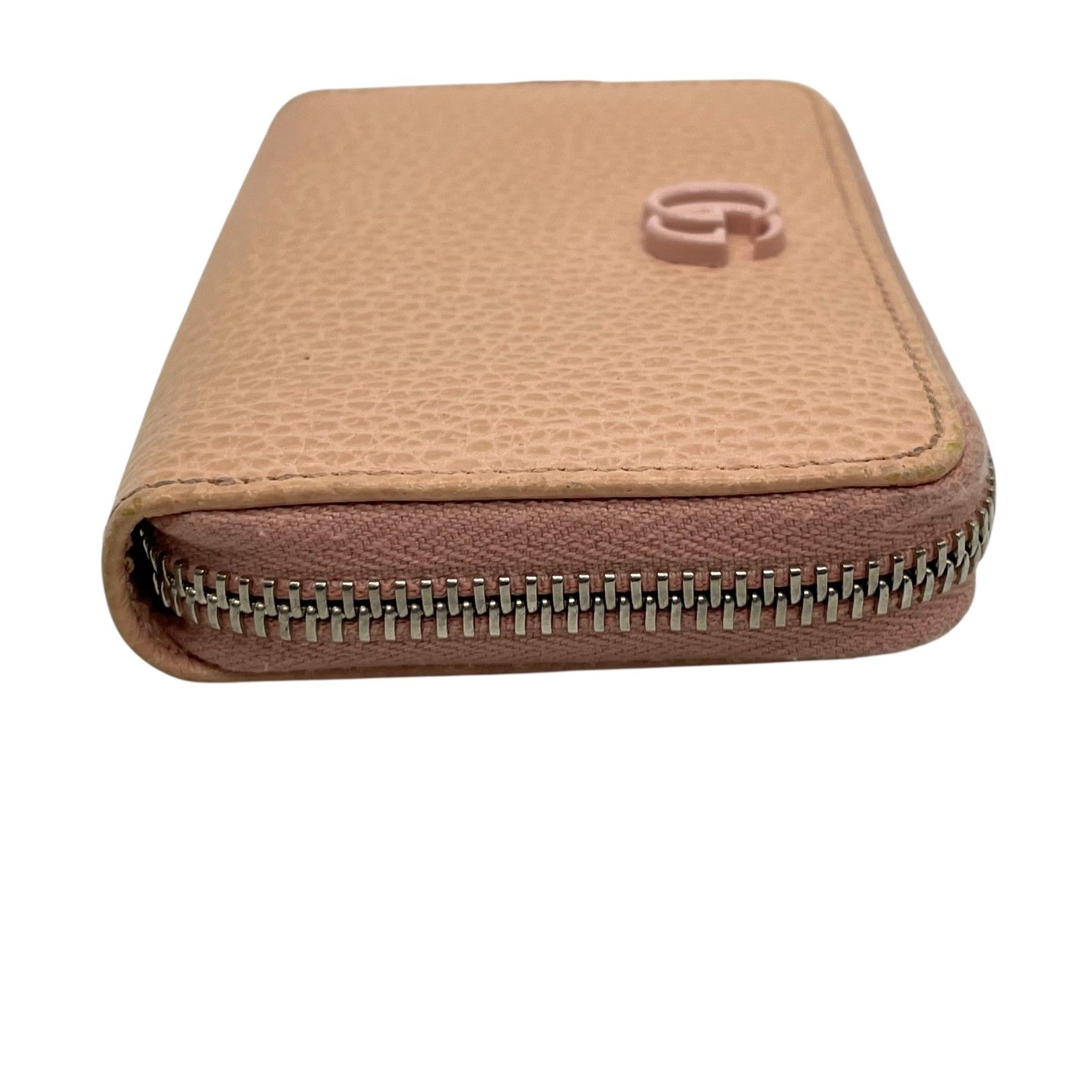 極美品 グッチ GUCCI カードケース 644412 レザー ピンクベージュ 